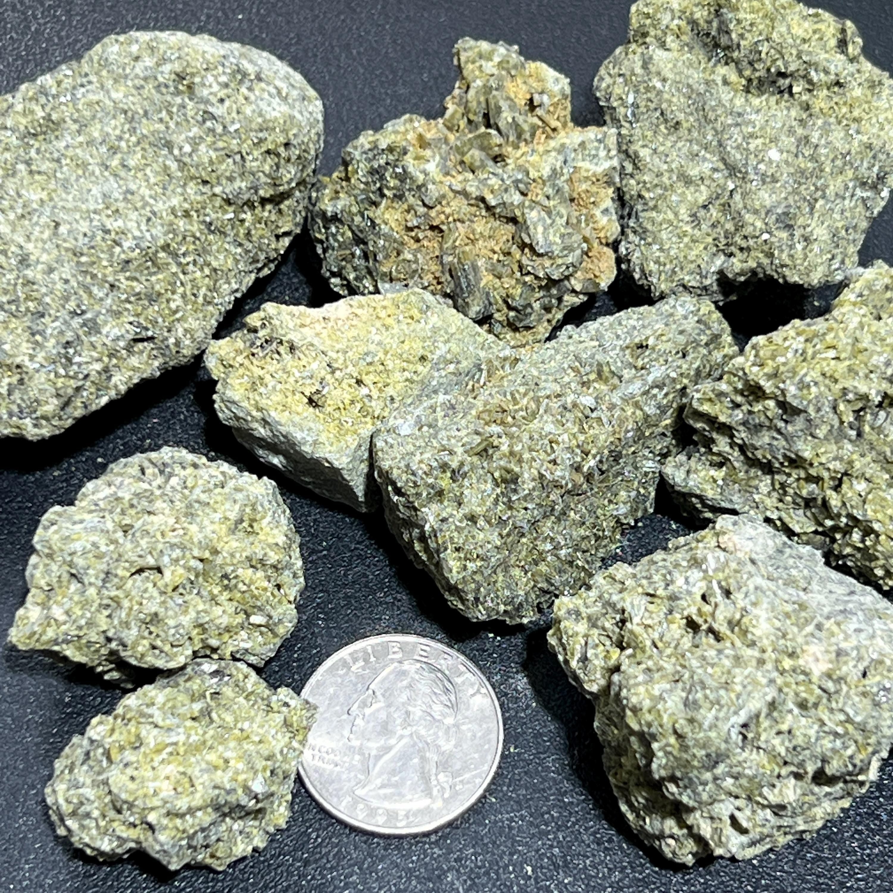 Green Epidote Crystal Rough Raw Stones