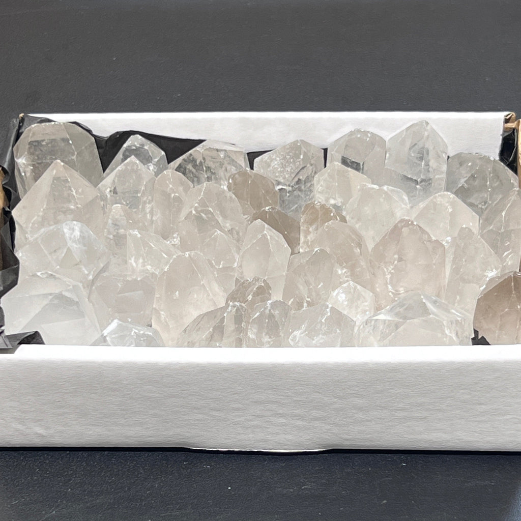 Clear Quartz Crystal Points Boxed Flat