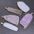 Large Druzy Crystal Statement Pendants (Gold Plated)