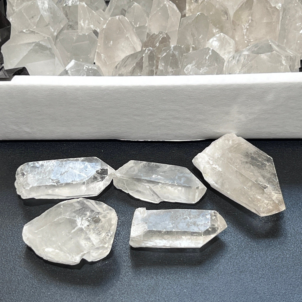 Clear Quartz Crystal Points Boxed Flat