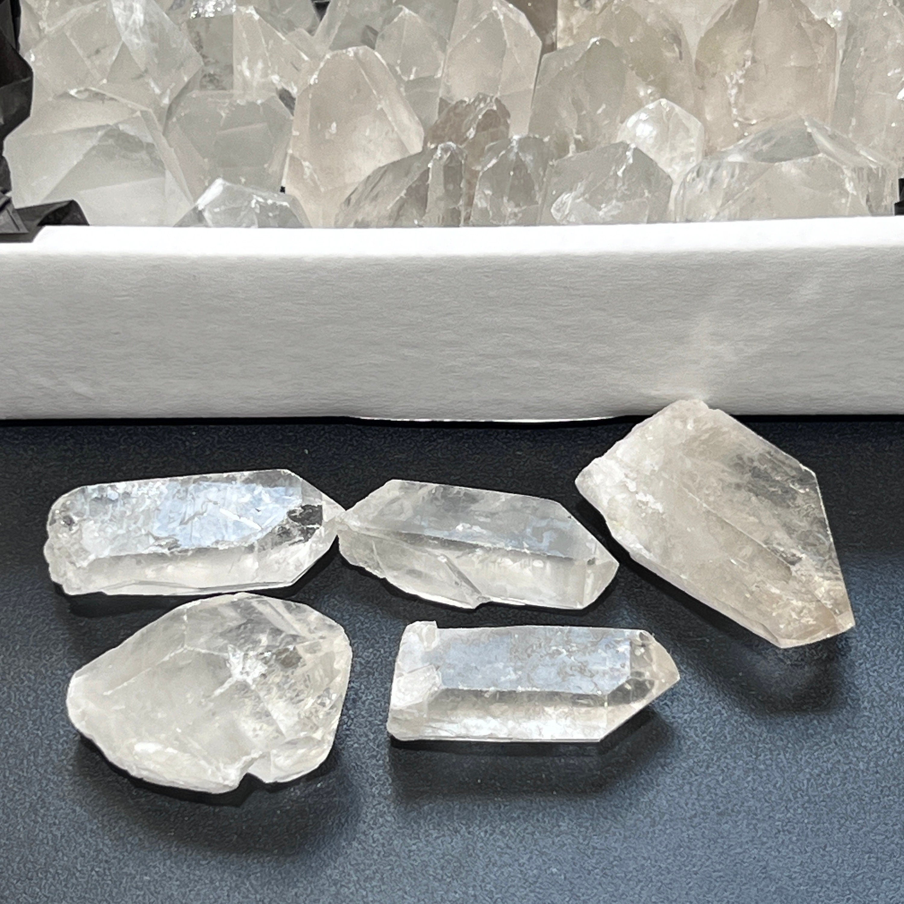 Clear Quartz Crystal Points Boxed Flat