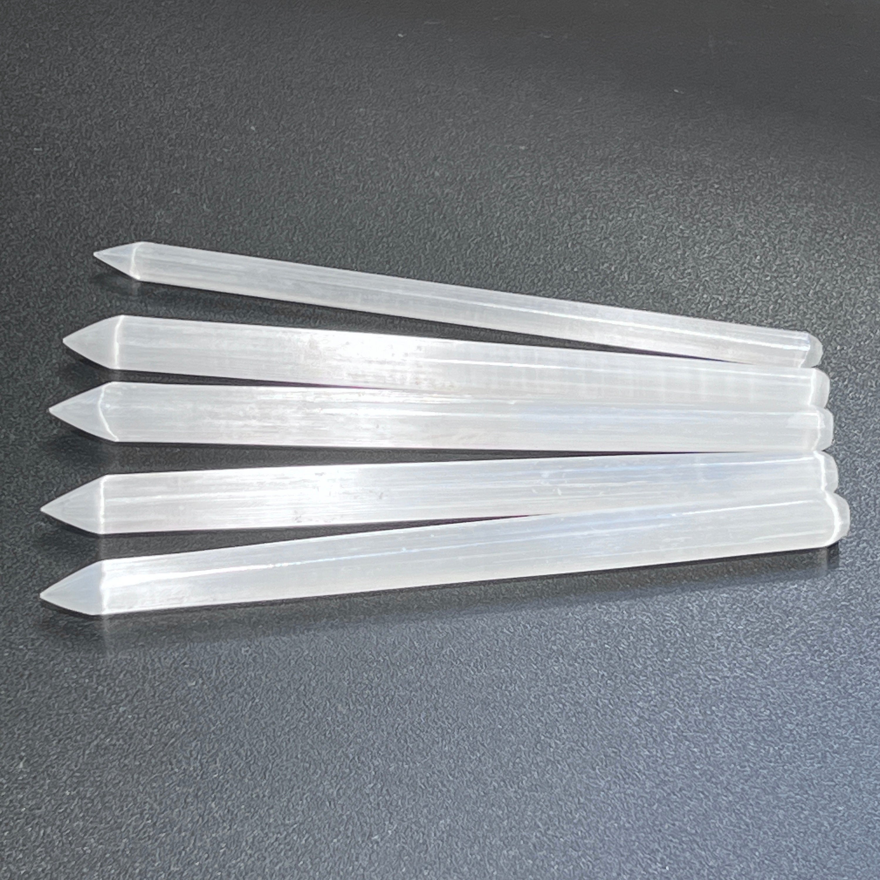 Selenite Crystal Wand Point Thin Pencil Shaped