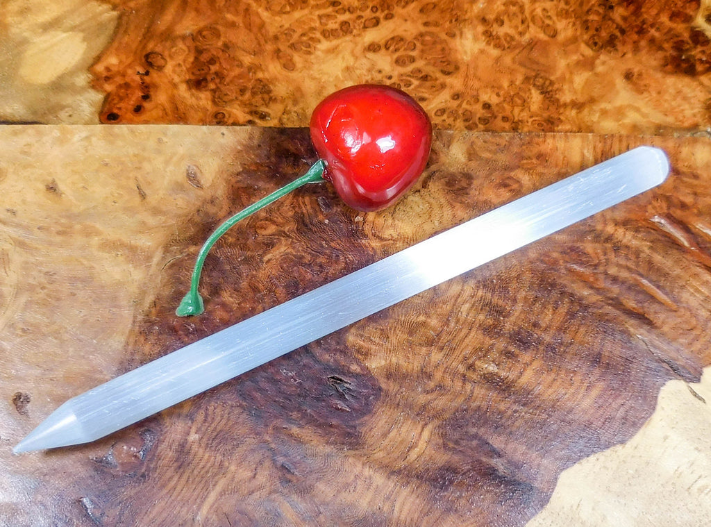 Selenite Crystal Wand Point Thin Pencil Shaped