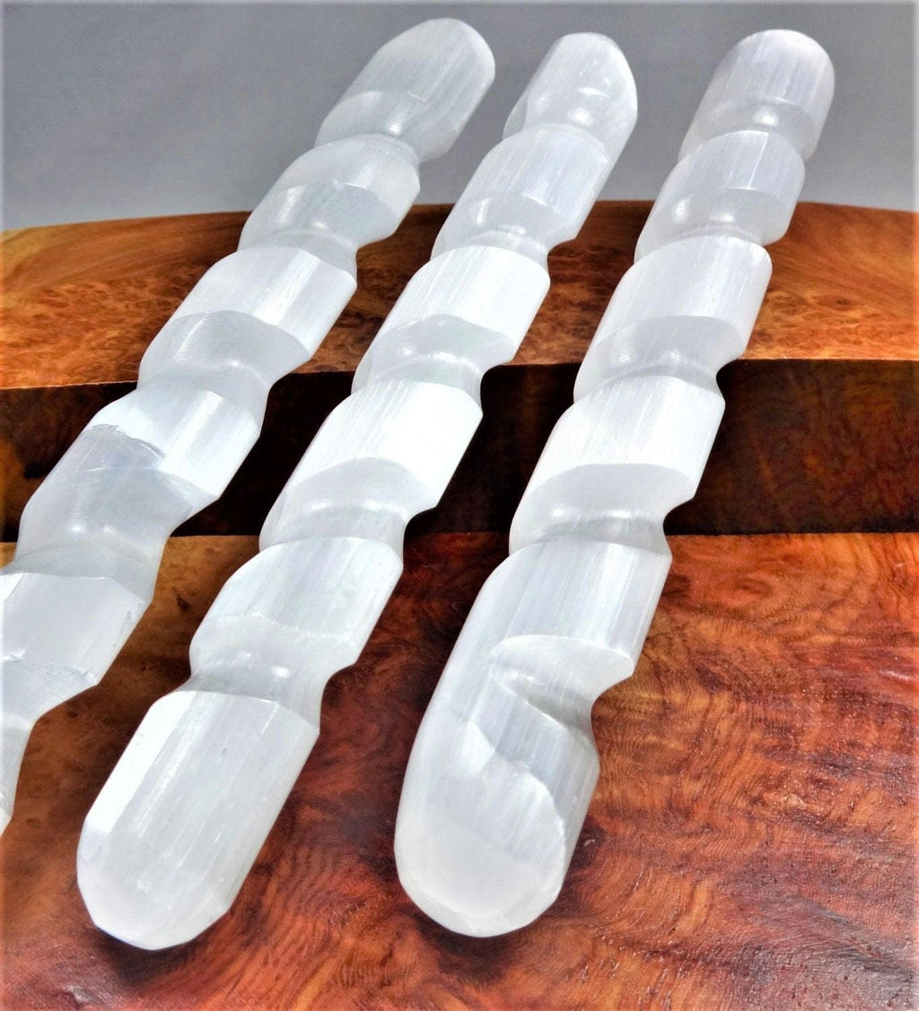Selenite Crystal Spiral Wand (5-6 Inches)