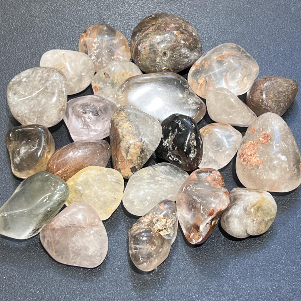 Large Included Quartz Crystal Tumbled Stones (Lodolite)
