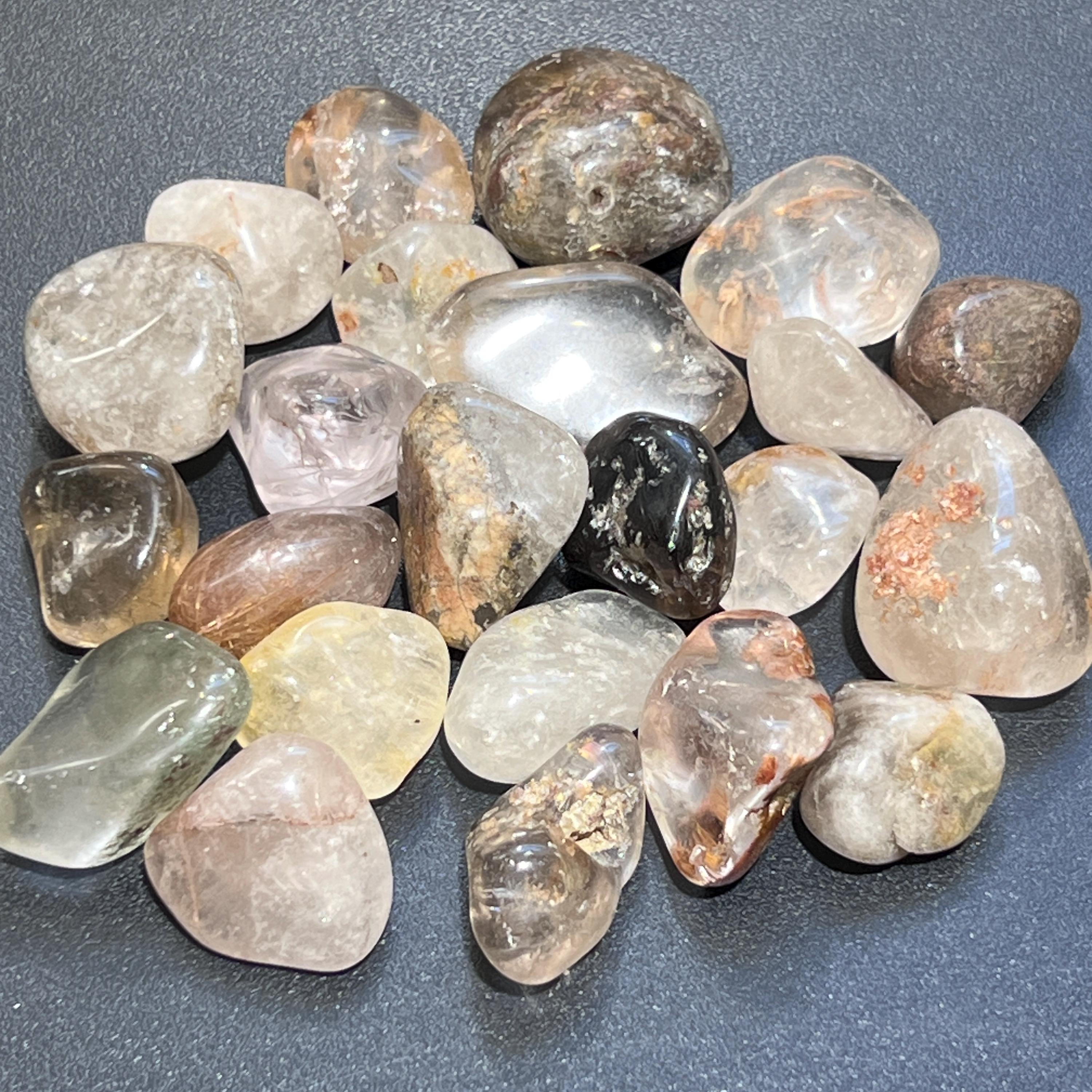 Large Included Quartz Crystal Tumbled Stones (Lodolite)