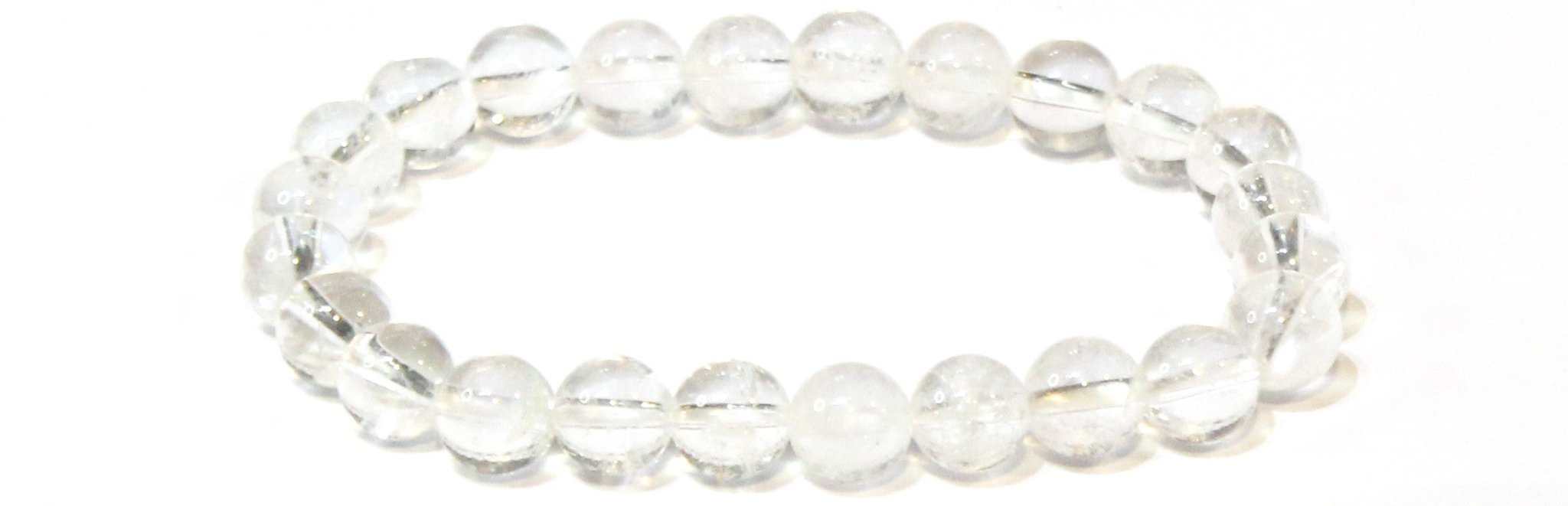 Clear Quartz Round Bead Bracelet - Amplifies Intent