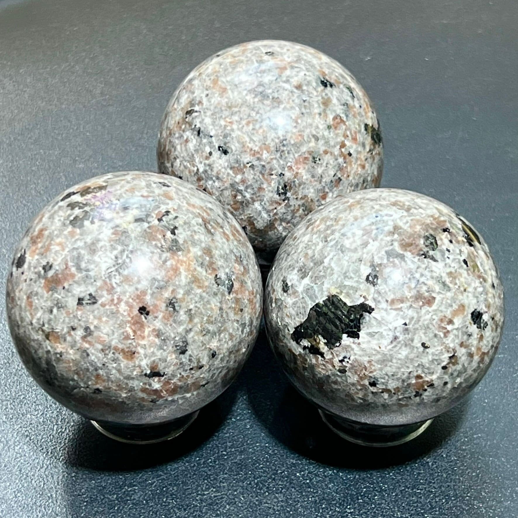 Large Syenite Polished Spheres (UV Reactive)
