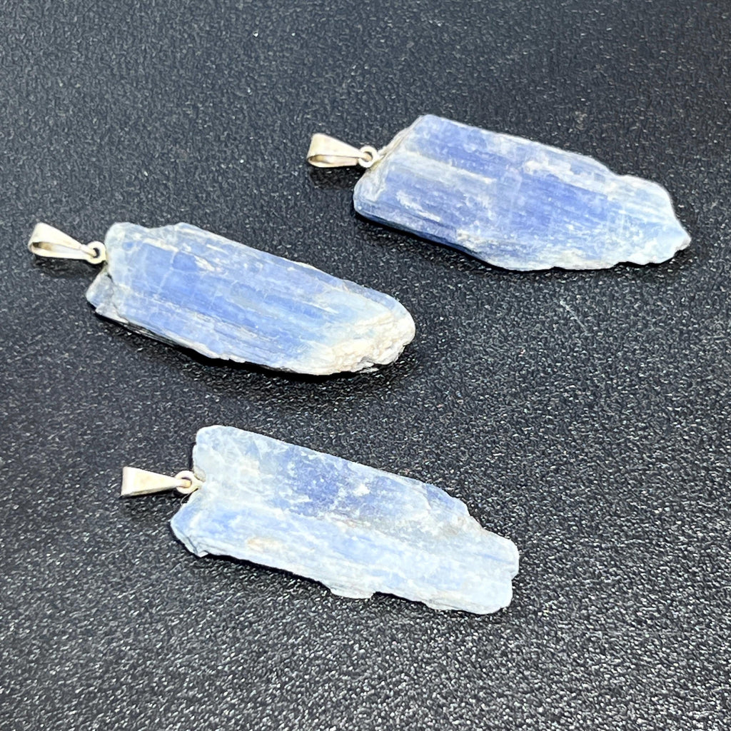 Kyanite Crystal Point Pendant (Silver Plated)