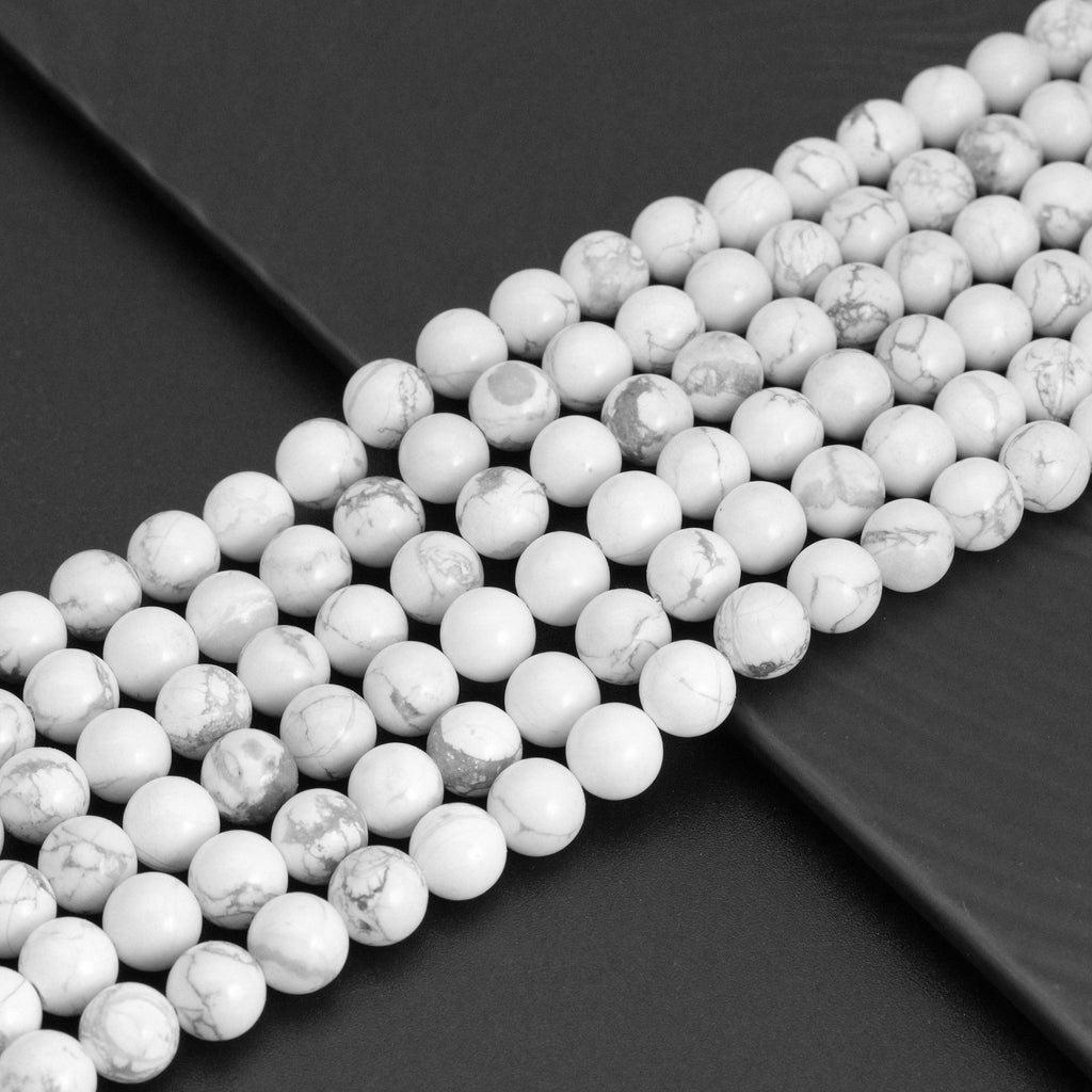 Natural White Howlite Beads, 8mm./10mm, sku#U2159