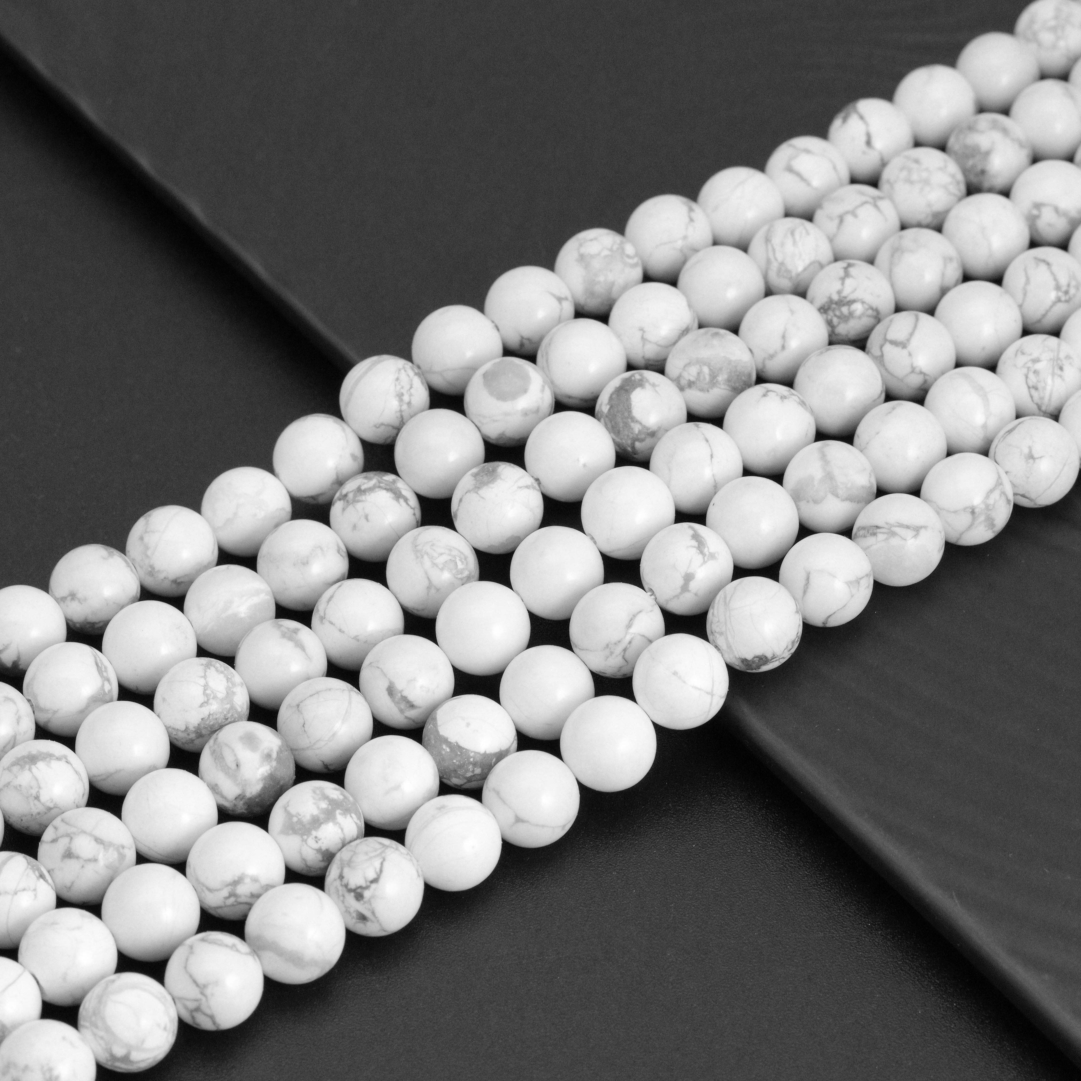 Natural White Howlite Beads, 8mm./10mm, sku#U2159