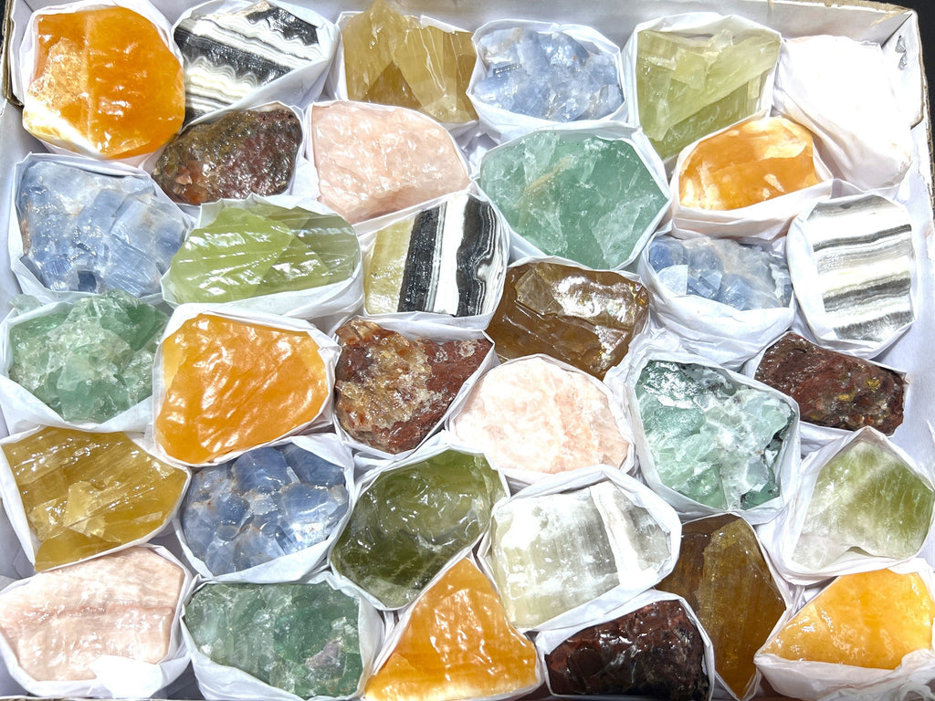 Assorted Calcite & Fluorite Mixed Raw Crystals