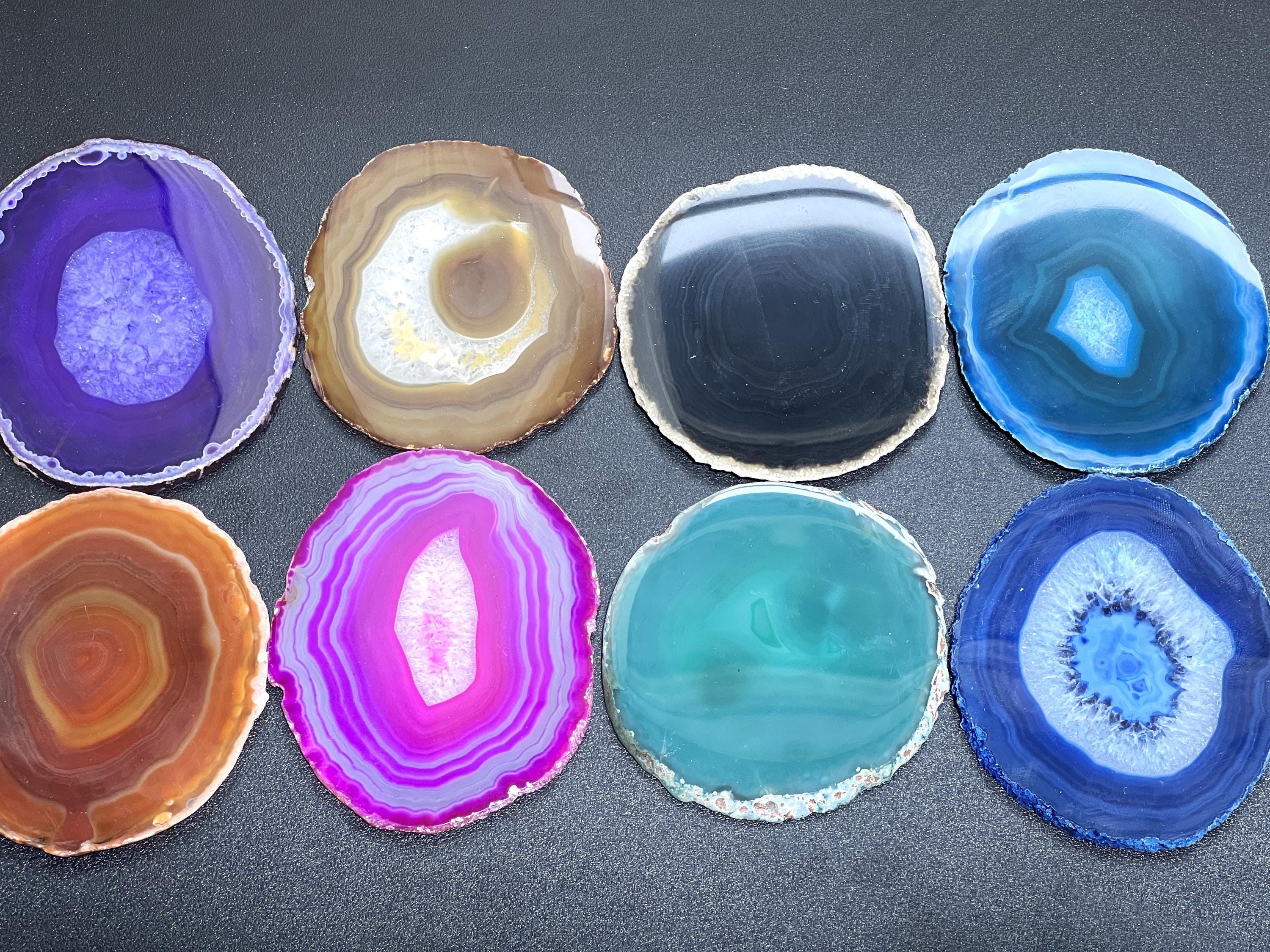 Round Circular Agate Slices (1 Pound, 3.5-3.8 Inches)