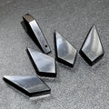Black Shungite Diamond Crystal Point Drilled Pendant