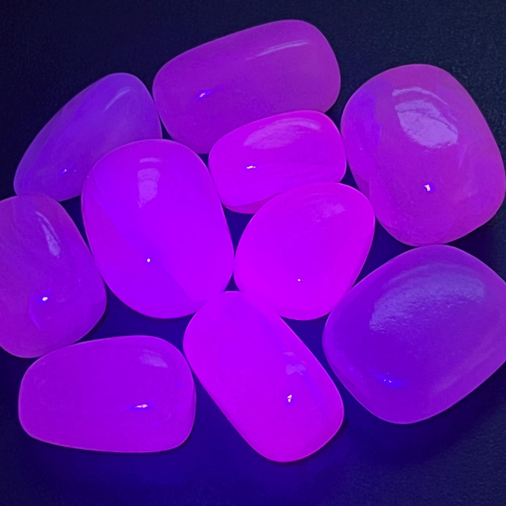 Pink Mangano Calcite Tumbled Stones (UV Reactive, Extra Quality)