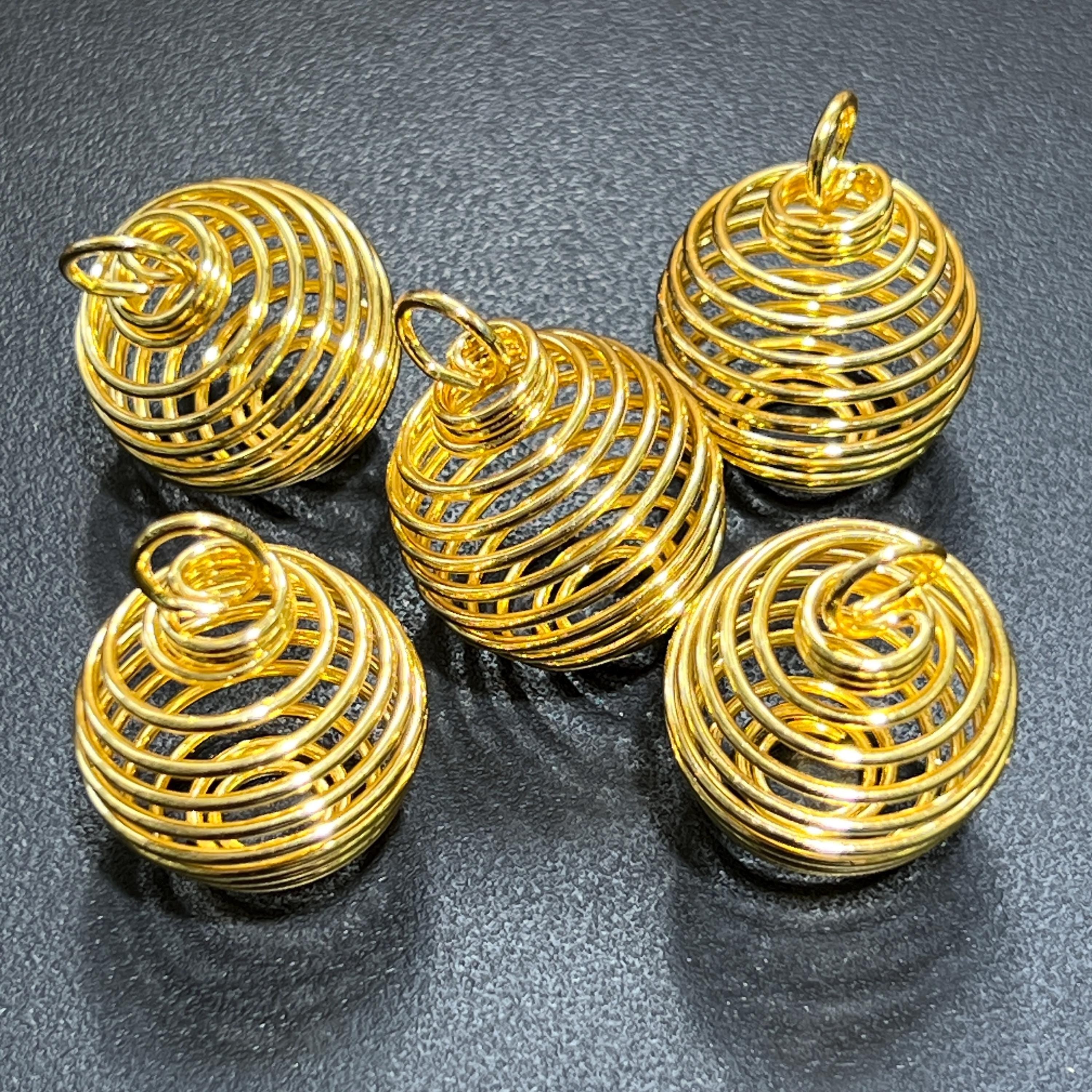 Spiral Cage Crystal Gem Holder Pendants