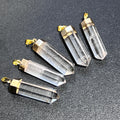 Clear Quartz Crystal Point Pendant (Gold Plated)