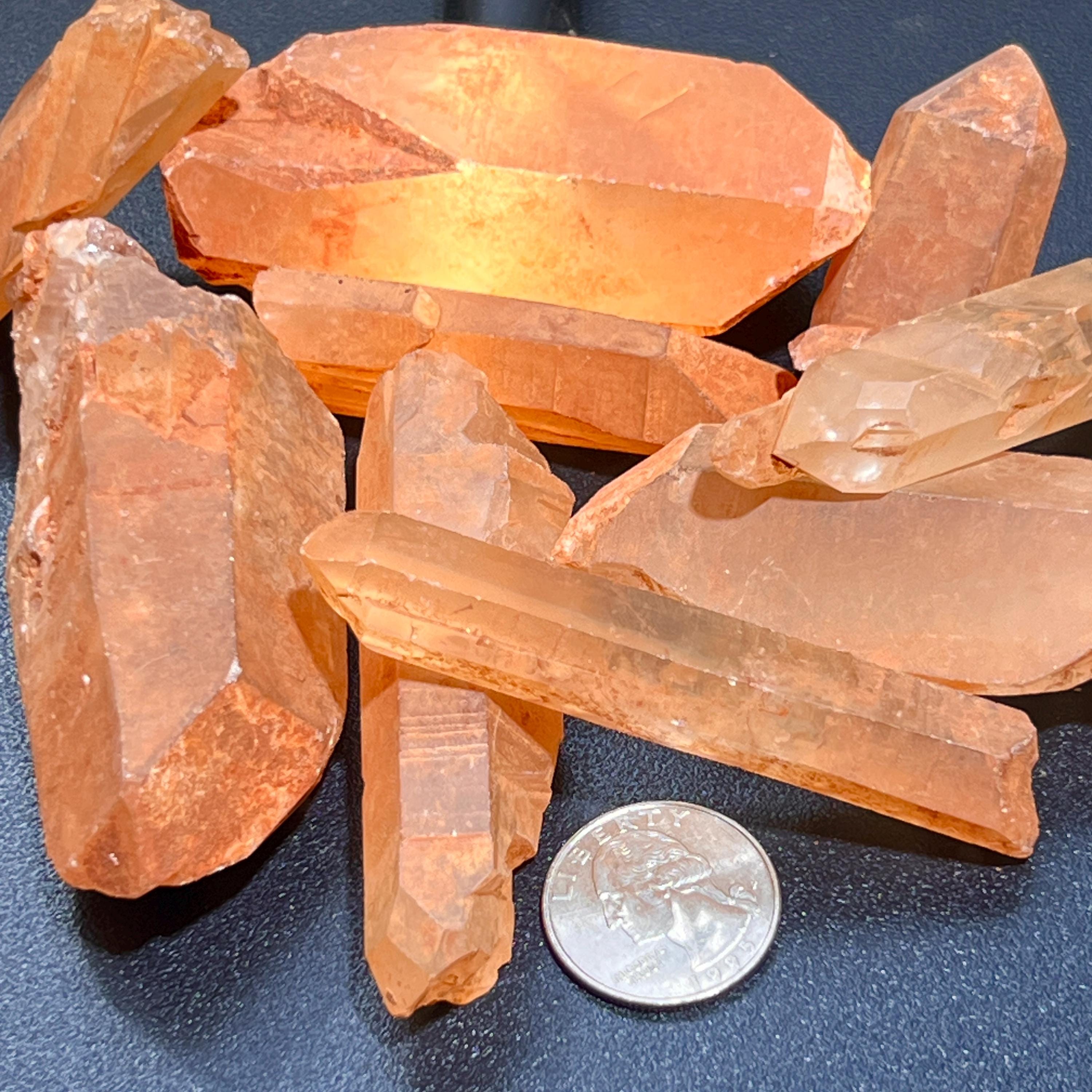 Tangerine Quartz Large Raw Crystal Points