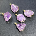 Amethyst Raw Crystal Pendant (Gold Plated Wire Wrapped)