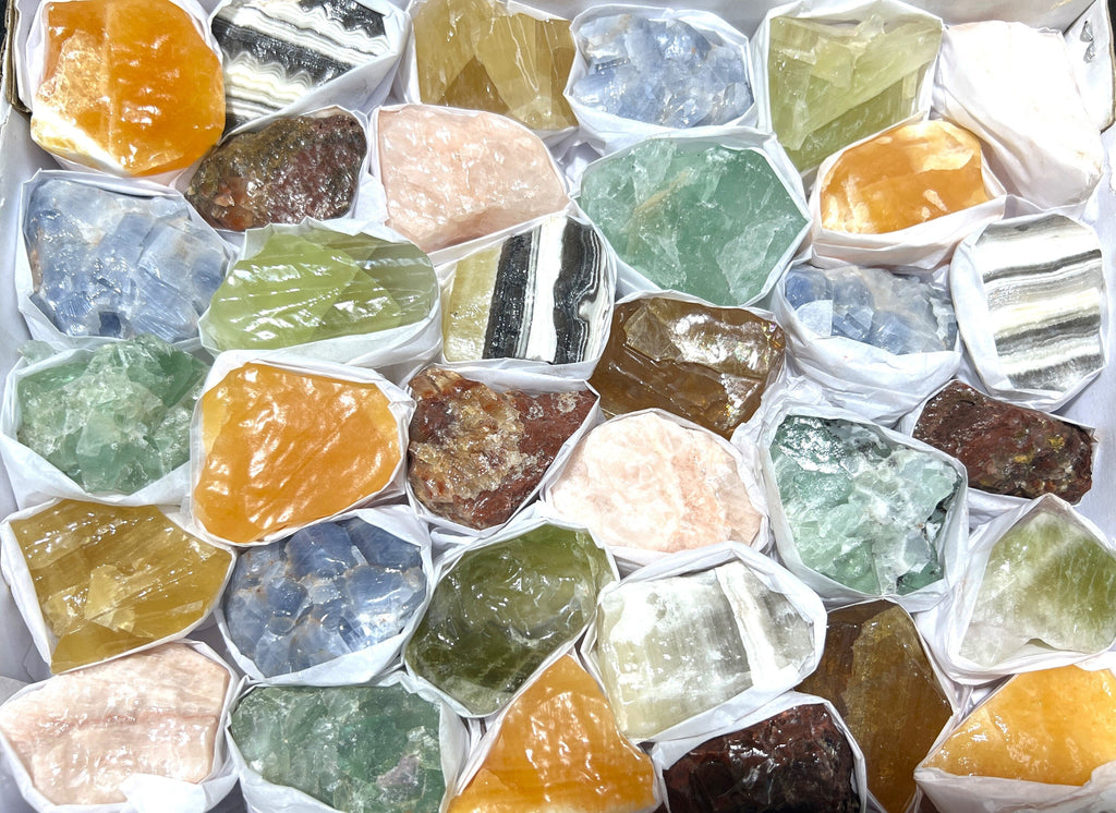 Assorted Calcite & Fluorite Mixed Raw Crystals