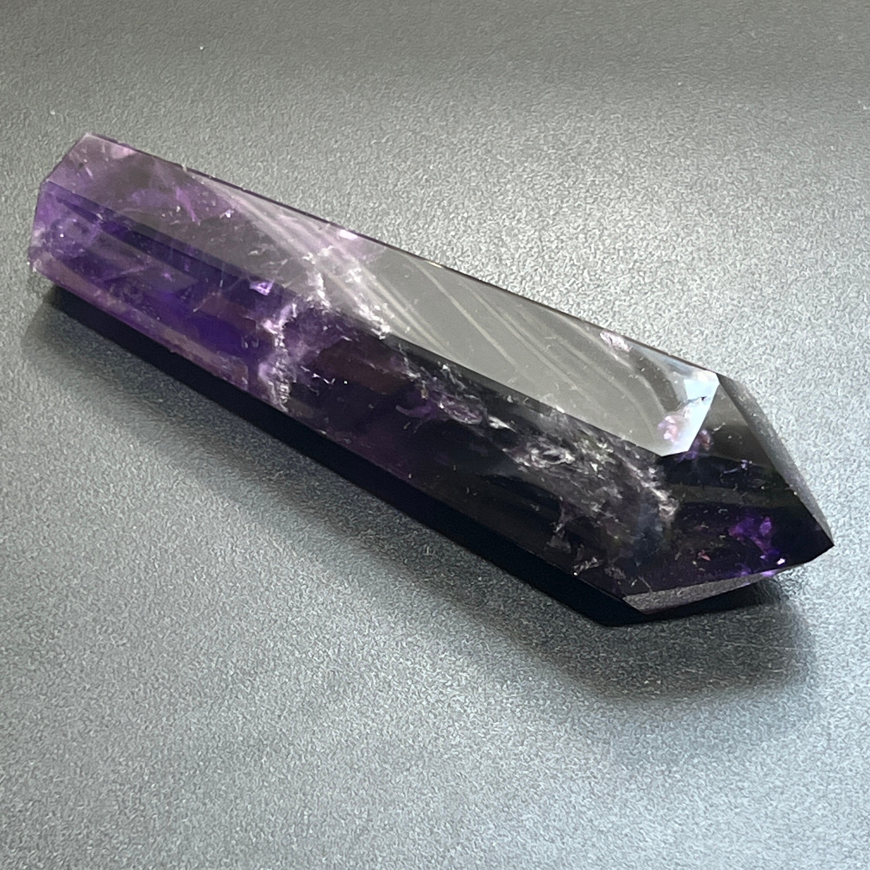 Large Extra Quality Dark Amethyst Crystal Point Standing Tower