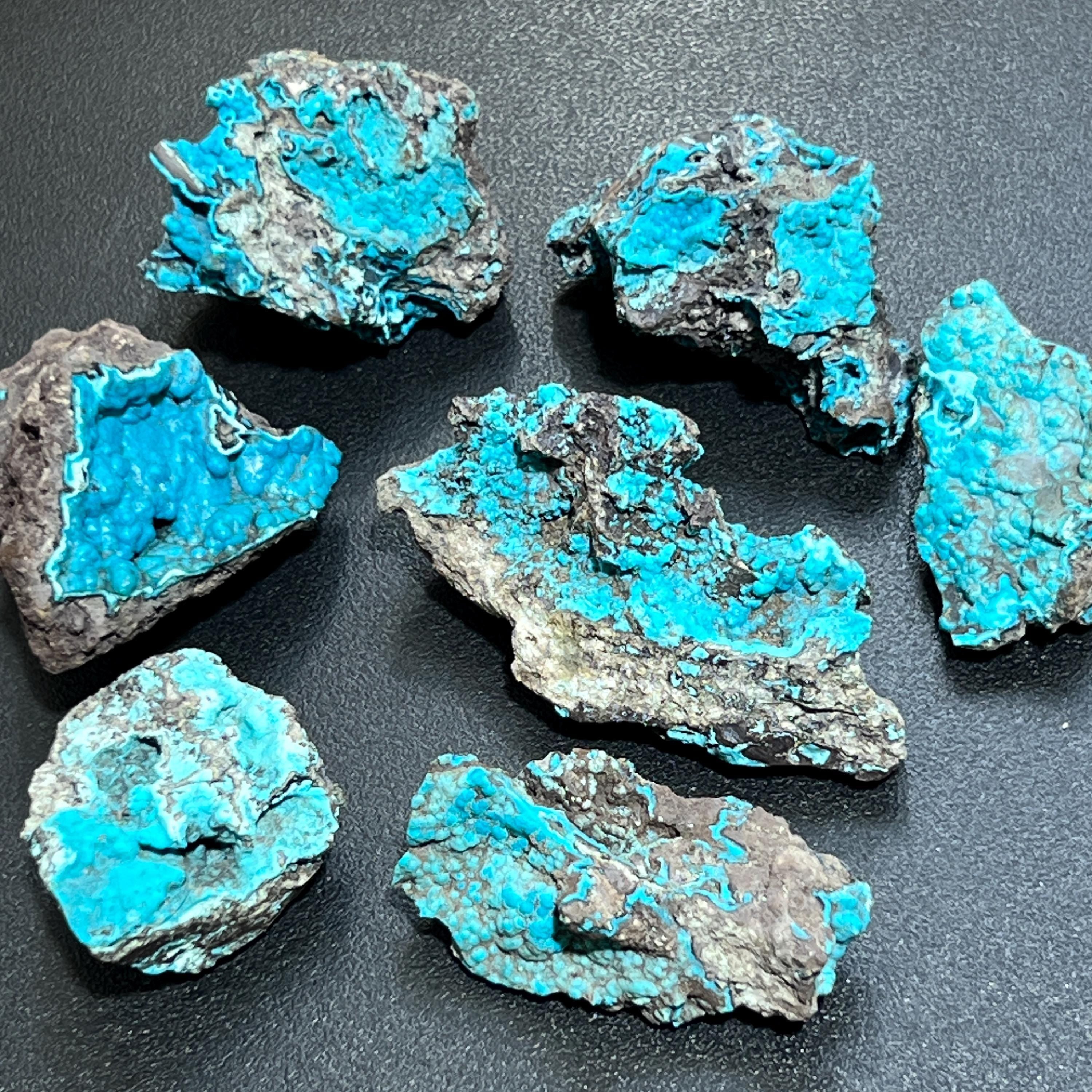 Delicate Chrysocolla Crystal Clusters Rough Raw Specimens