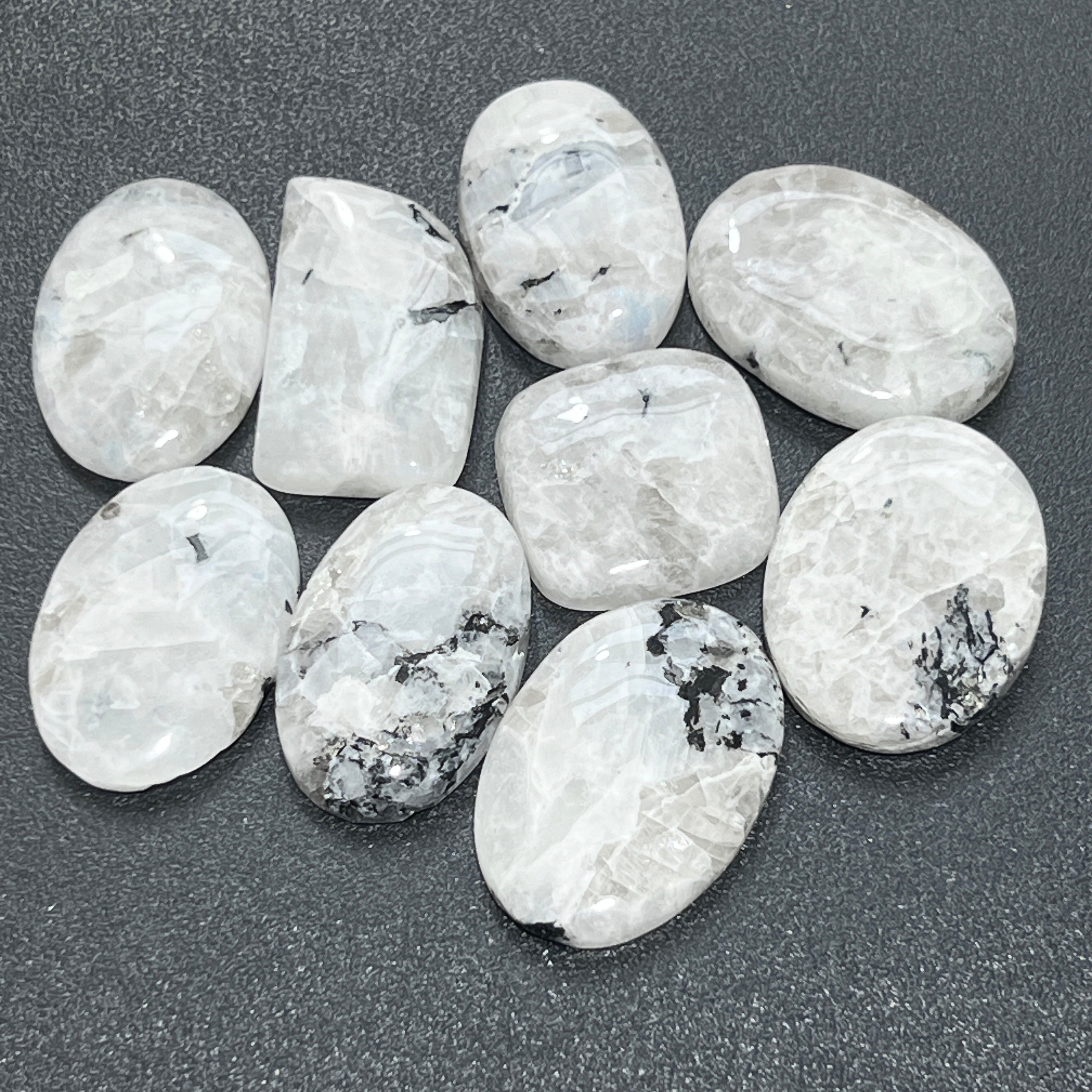 Polished Moonstone Cabochons 100 Grams (8 to 12 pcs)