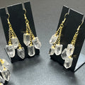 Quartz Crystal Earrings Pair (Gold Stainless Hooks)