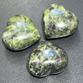 Green Nephrite Jade Puffy Heart Crystal Carving