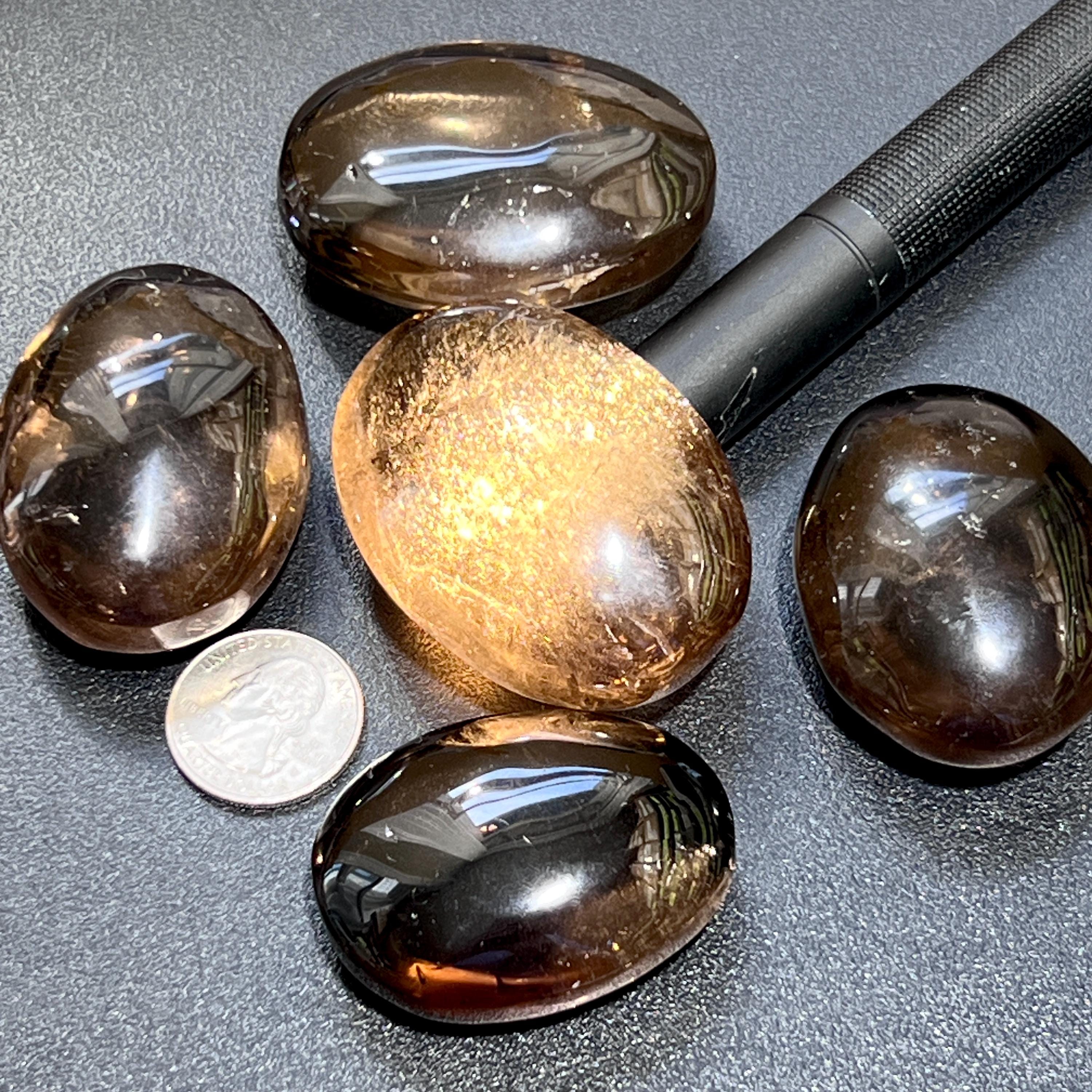 Smoky Quartz Crystal Palm Stone