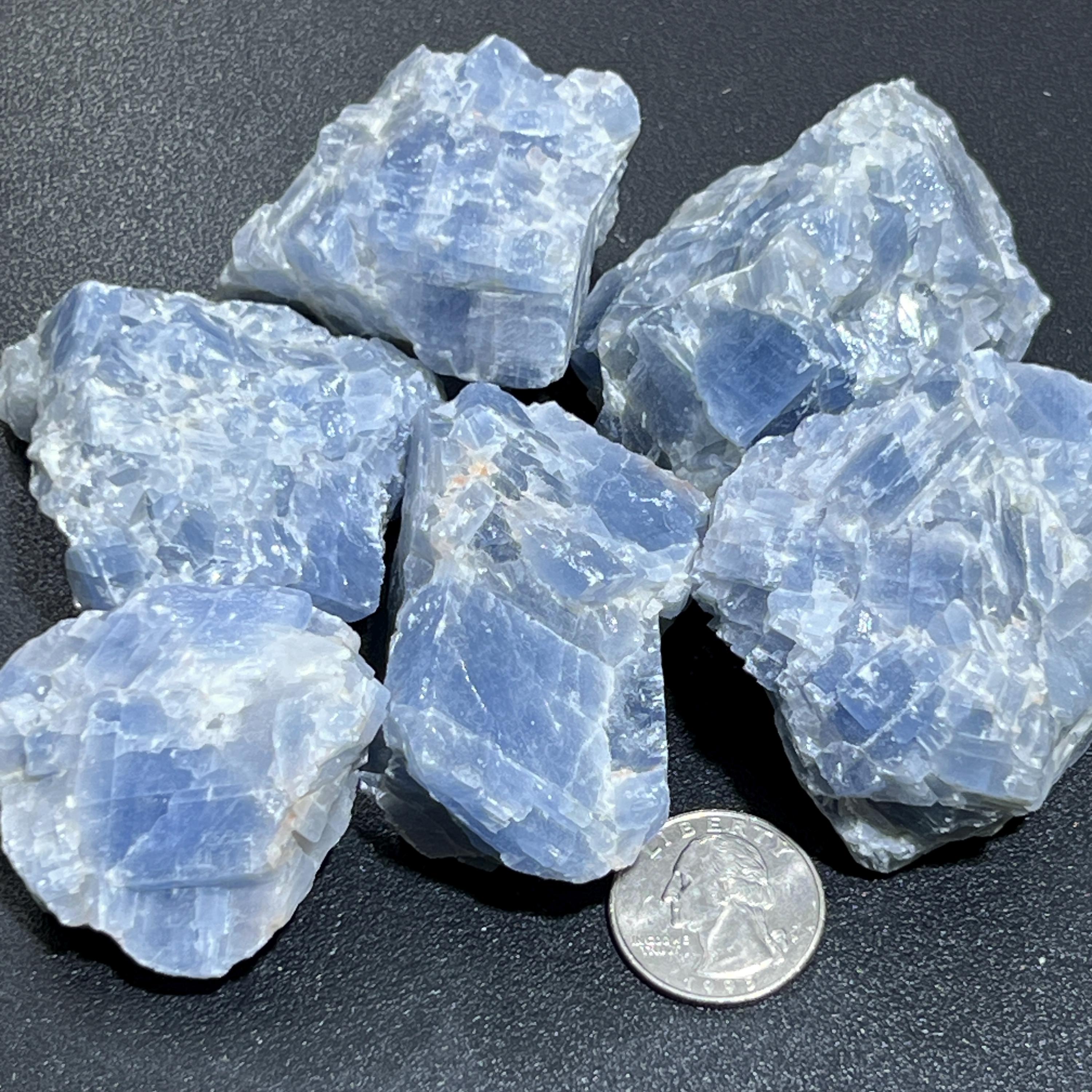 Blue Calcite Crystal Rough Raw Stones