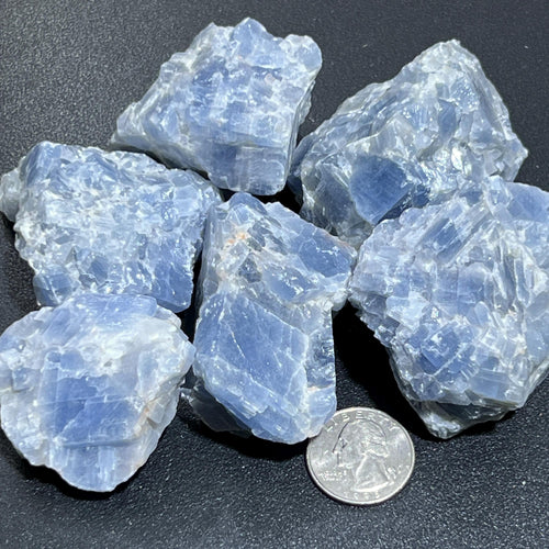 Blue Calcite Crystal Rough Raw Stones