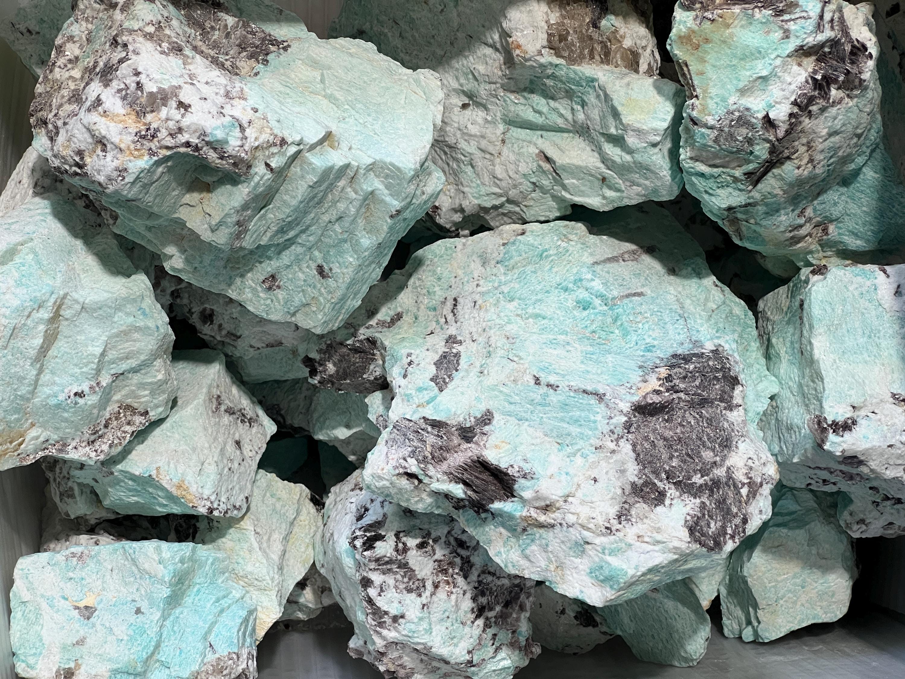 Amazonite Large Rough Raw Crystal Stone Boulders (Extra Quality, 4-10 Inches)