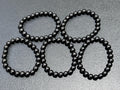 Black Shungite Bead Stretch Bracelet (8mm Beads)