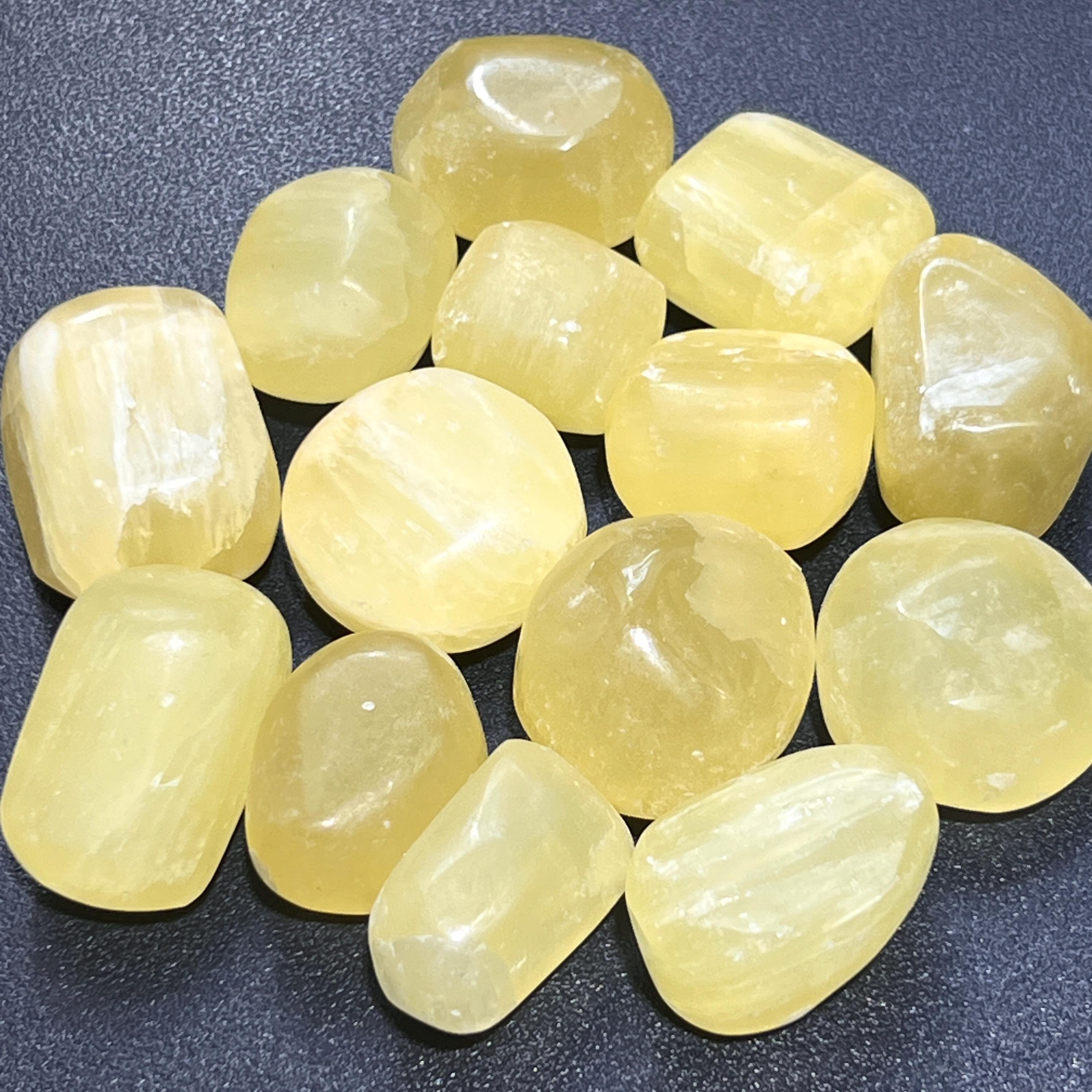 Lemon Yellow Calcite Tumbled Stones