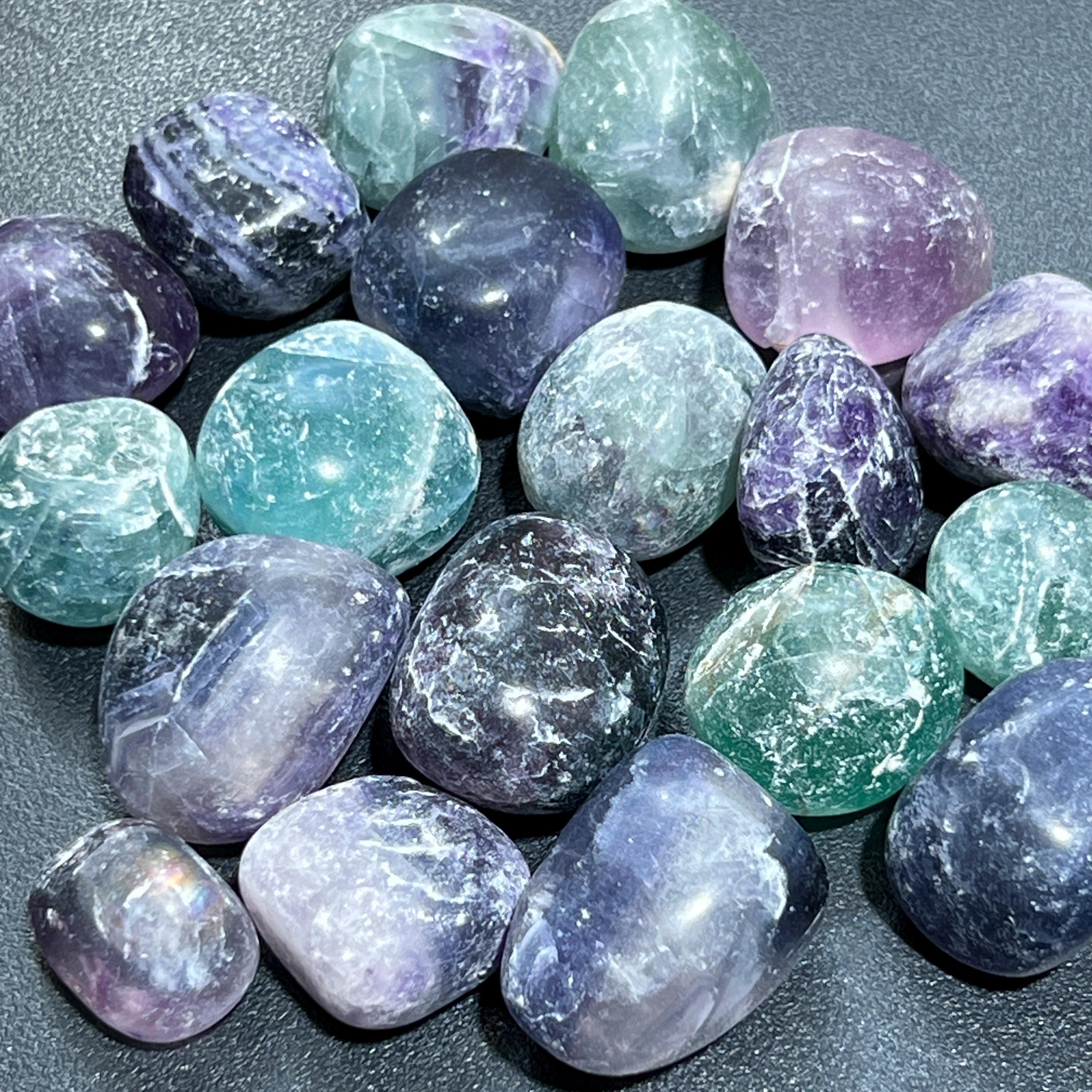 Rainbow Fluorite Crystal Tumbled Stones