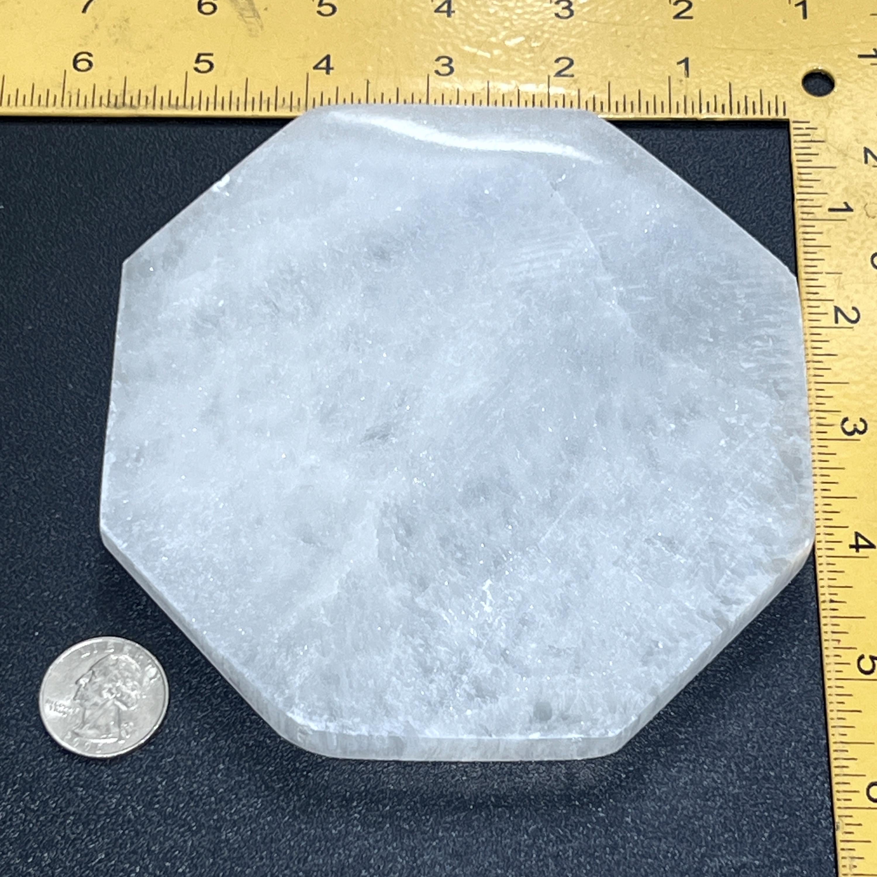 Large Selenite Crystal Octagon Plate (5 Inches)