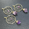 Amethyst Crystal Dreamcatcher Pendant