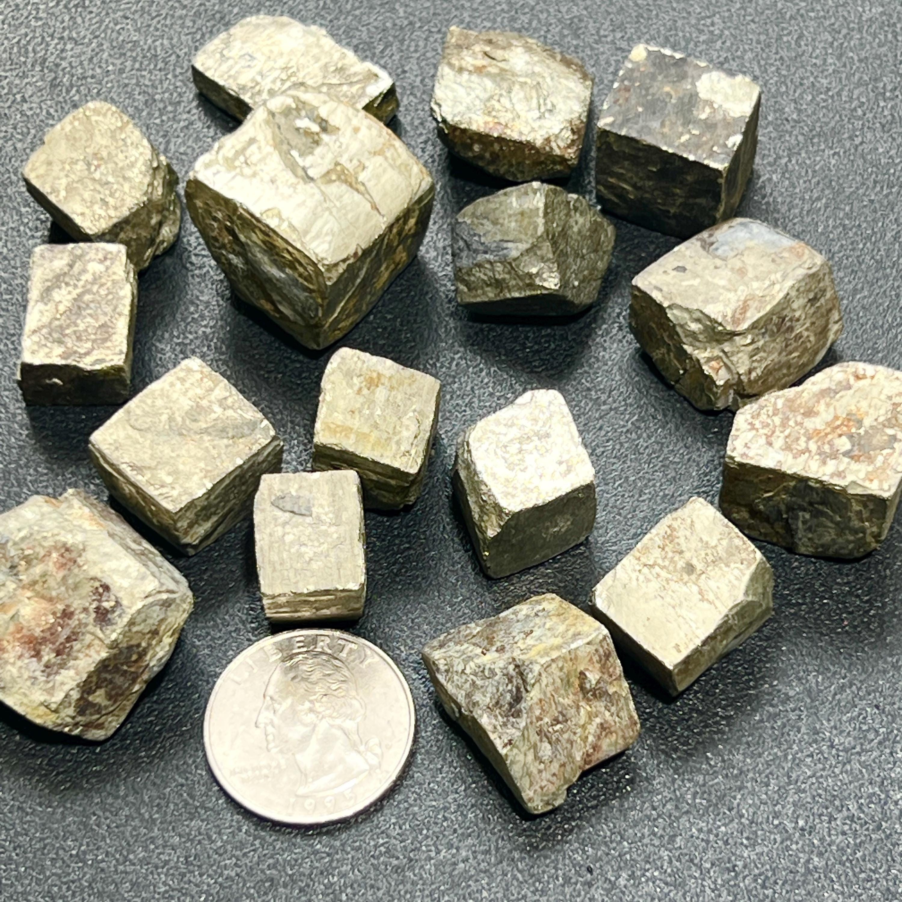 Gold Iron Pyrite Raw Crystal Cubes Fools Gold (By The Piece or Pound)