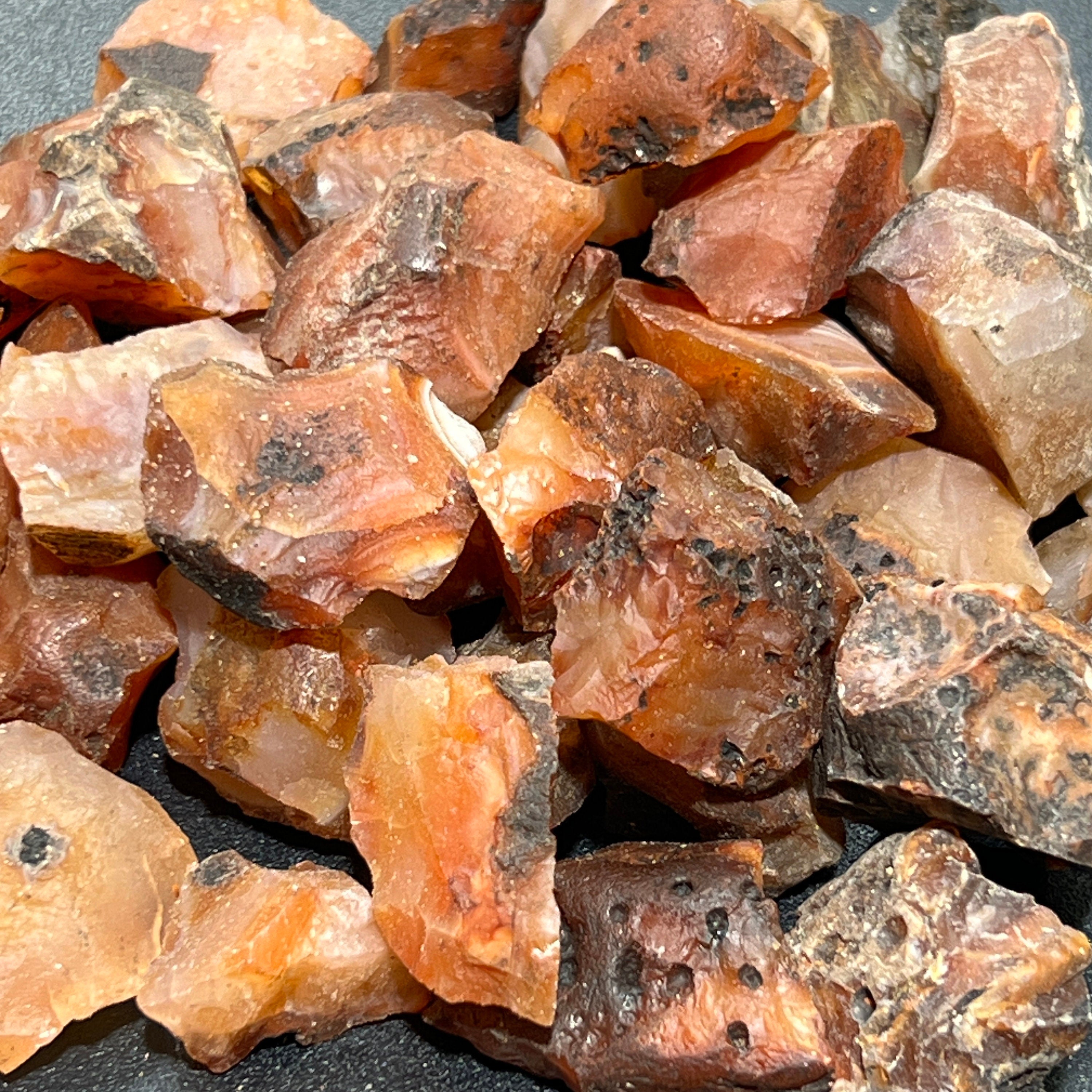 Red Carnelian Agate Crystal Rough Raw Stones