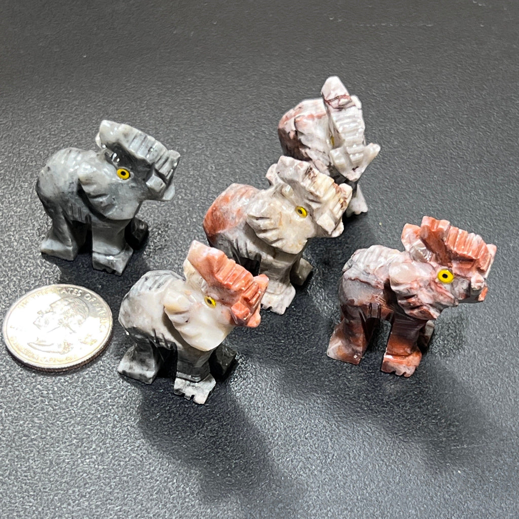 Small Soapstone Animals Miniature Carvings (Packs of 10)