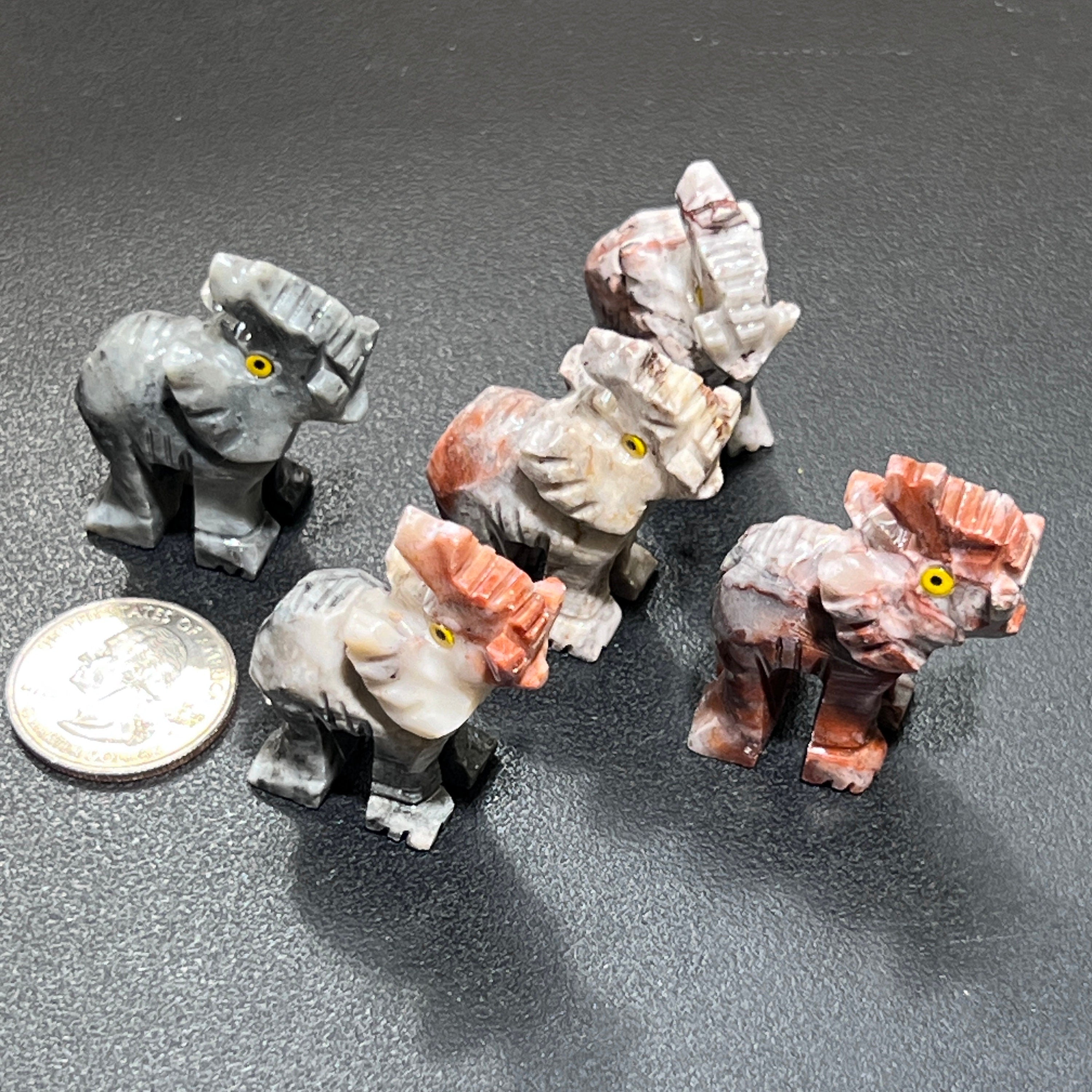 Small Soapstone Animals Miniature Carvings (Packs of 10)