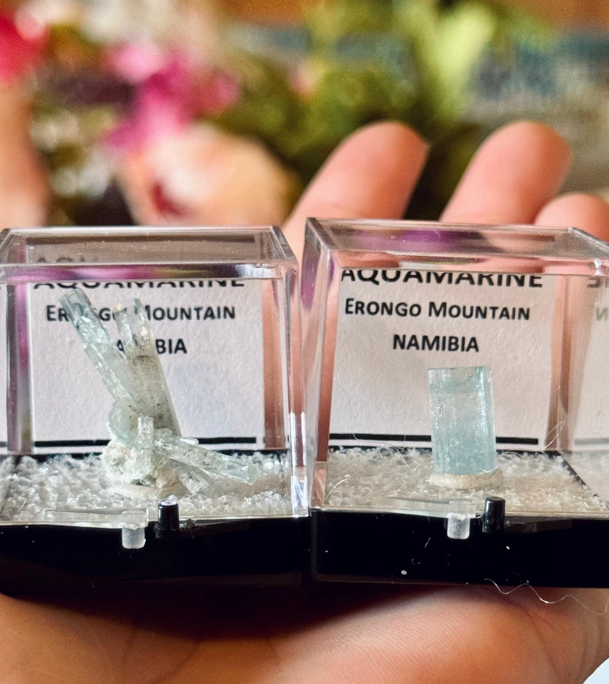 Aquamarine Specimens, Erongo Namibia, Perkie Box