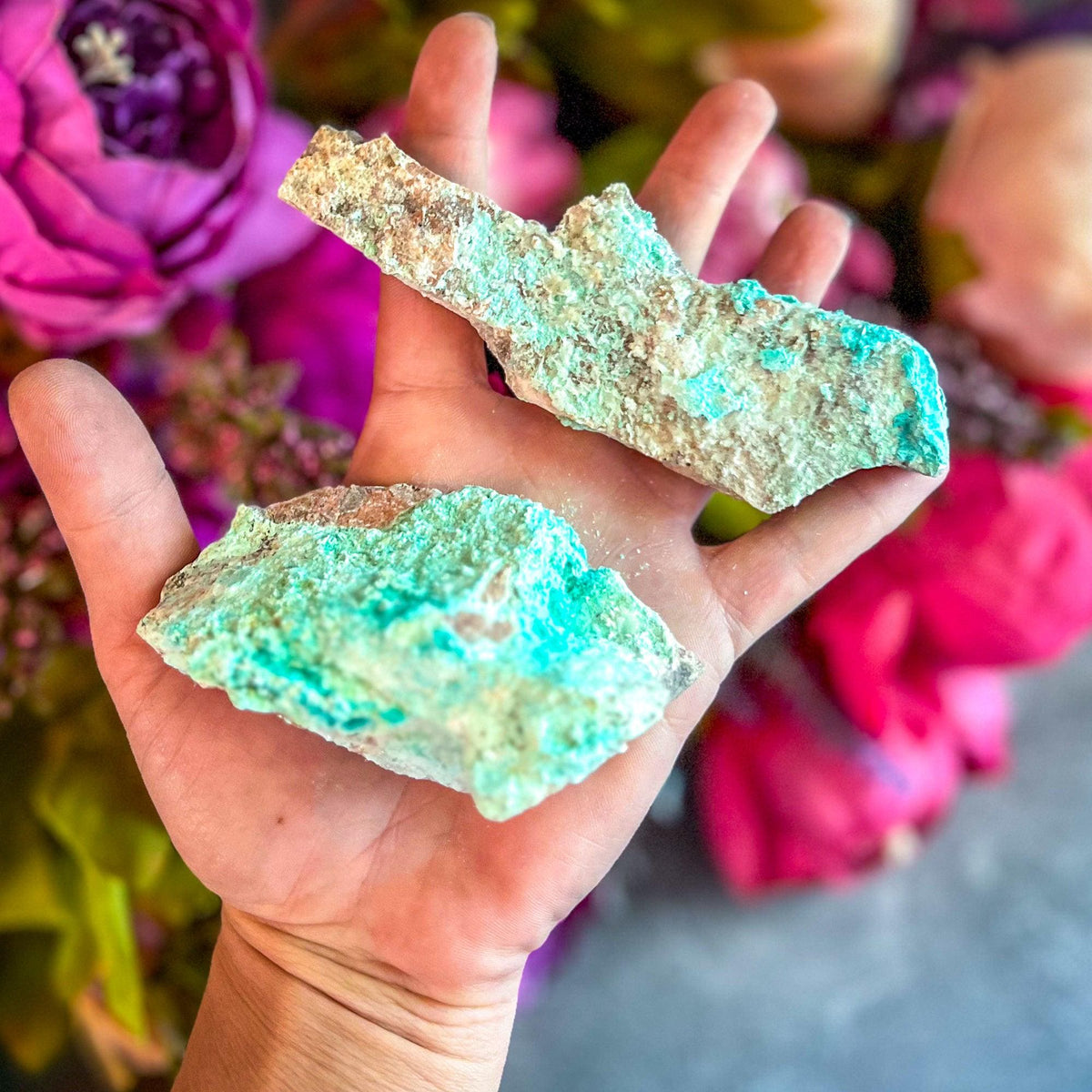 Raw Aurichalcite with Hemimorphite Specimens, USA Minerals