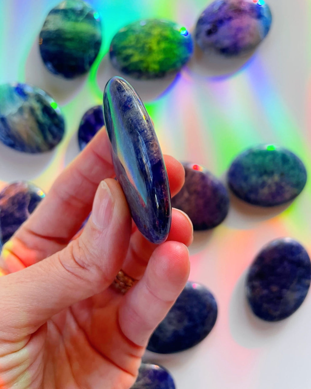 Sodalite Flat Palm Stones