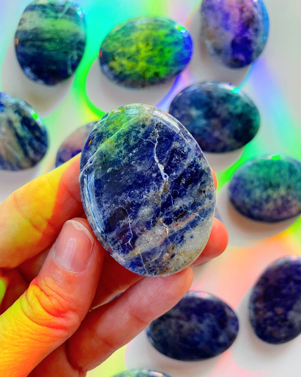 Sodalite Flat Palm Stones