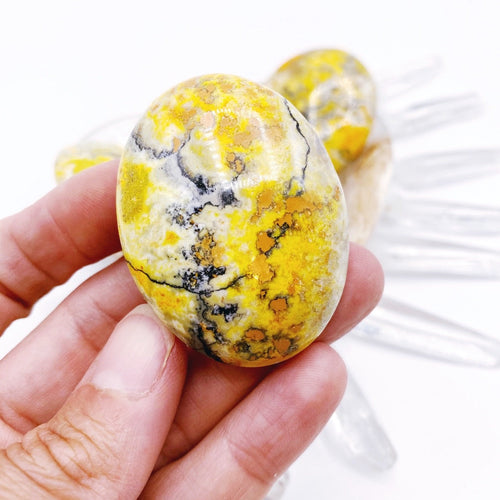 Bumblebee Jasper Palm Stone