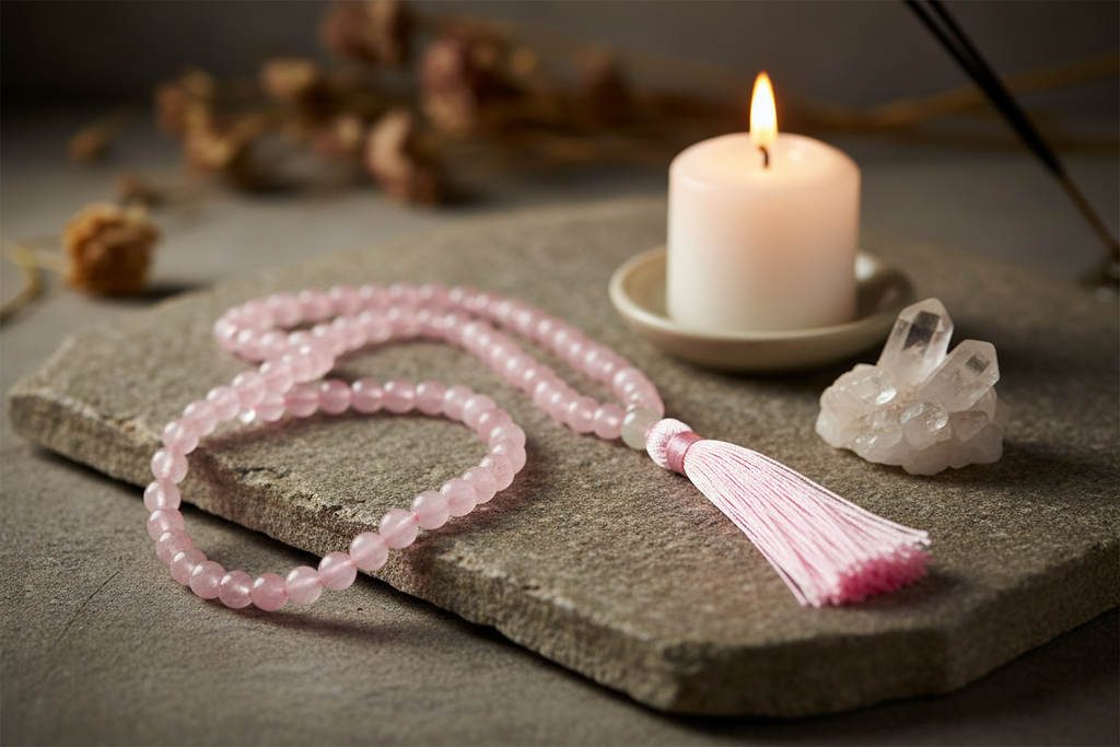 Rose Quartz Mala Necklace