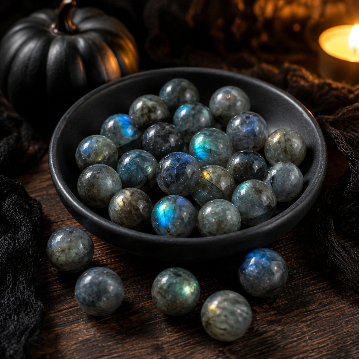 Mini Labradorite Spheres, Crystals and Stones, Labradorite Marble