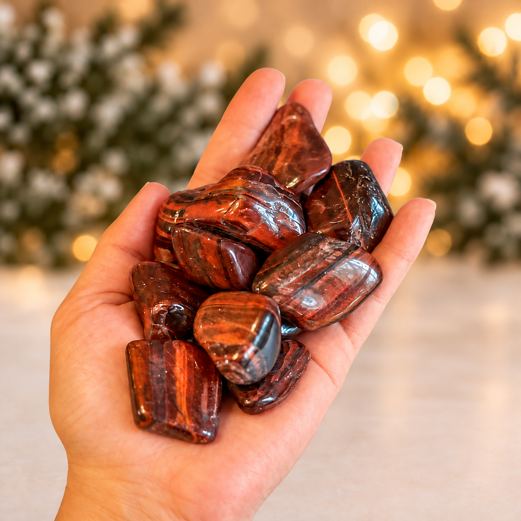 Large Red Tigers Eye TUMBLED Stone, 1 Lb Bulk Bag, Wholesale Crystals